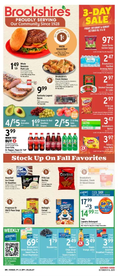 Weekly ad Brookshires sales from October 8 to October 14 2025 - Page 1