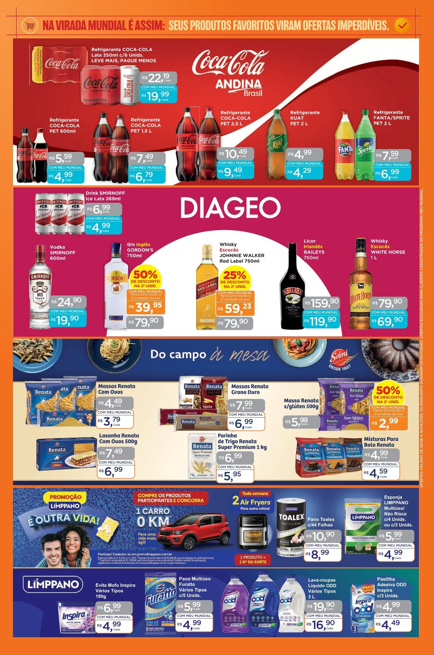 Encarte de Folhetos Supermercados Mundial  29 de agosto até 16 de setembro 2025 - Pagina 
