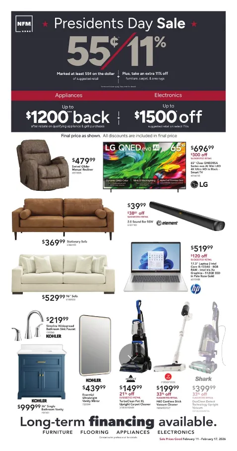 Weekly ad Nebraska Furniture Mart Sales from February 11 to February 17 2026 - Page