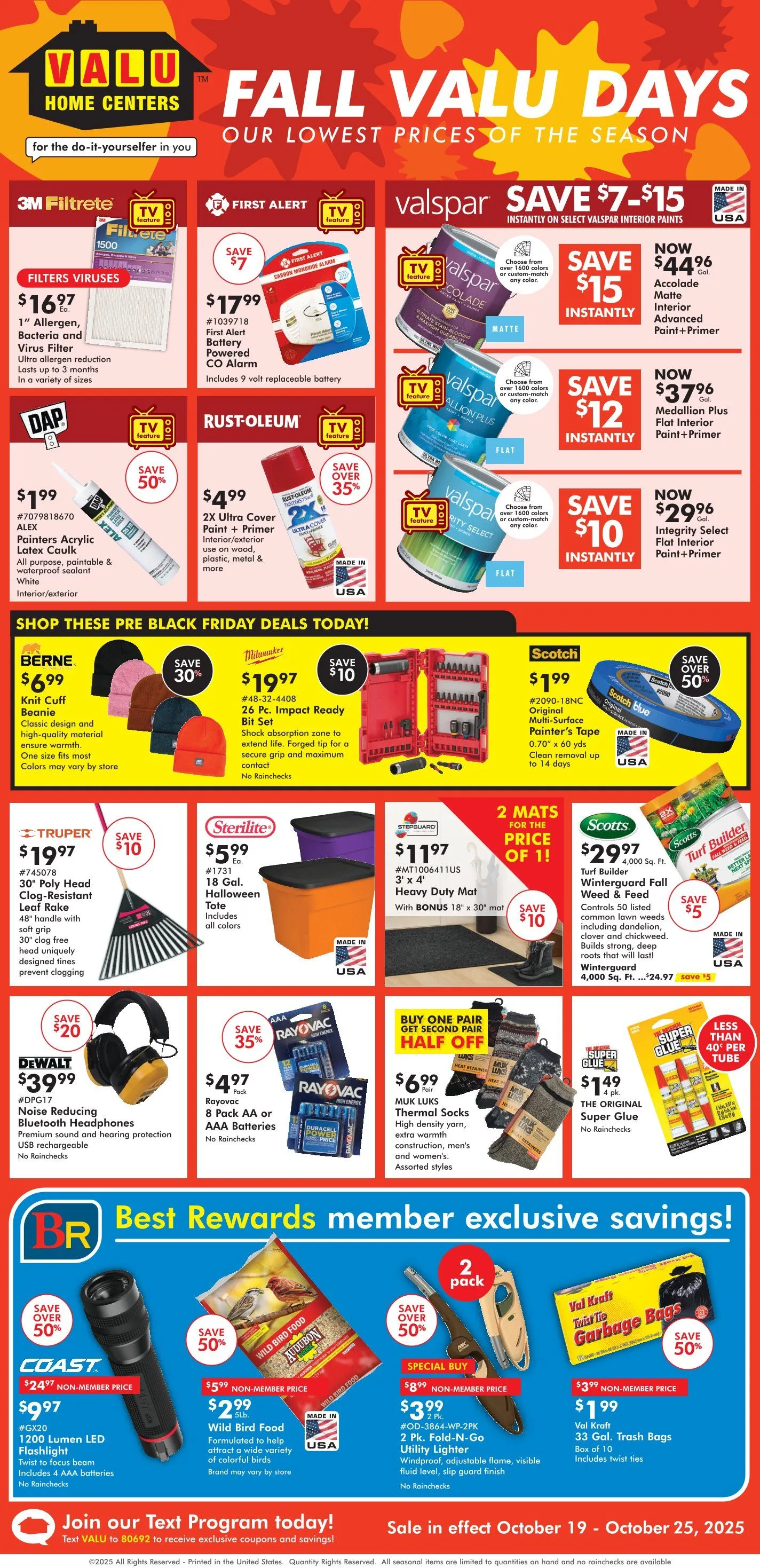 Weekly ad Valu Home Centers Sales from October 19 to October 25 2025 - Page 1