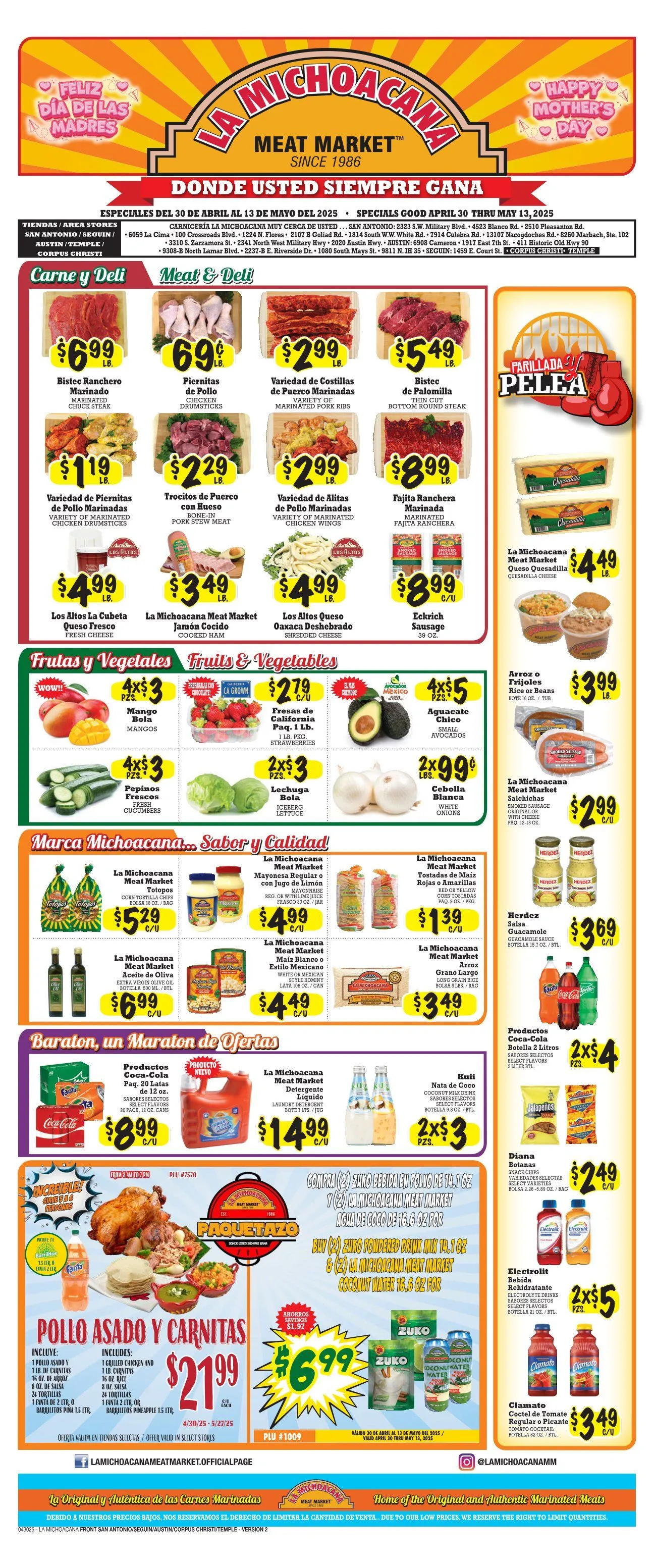 Weekly ad La Michoacana Meat Market Deals from May 9 to May 13 2025 - Page 