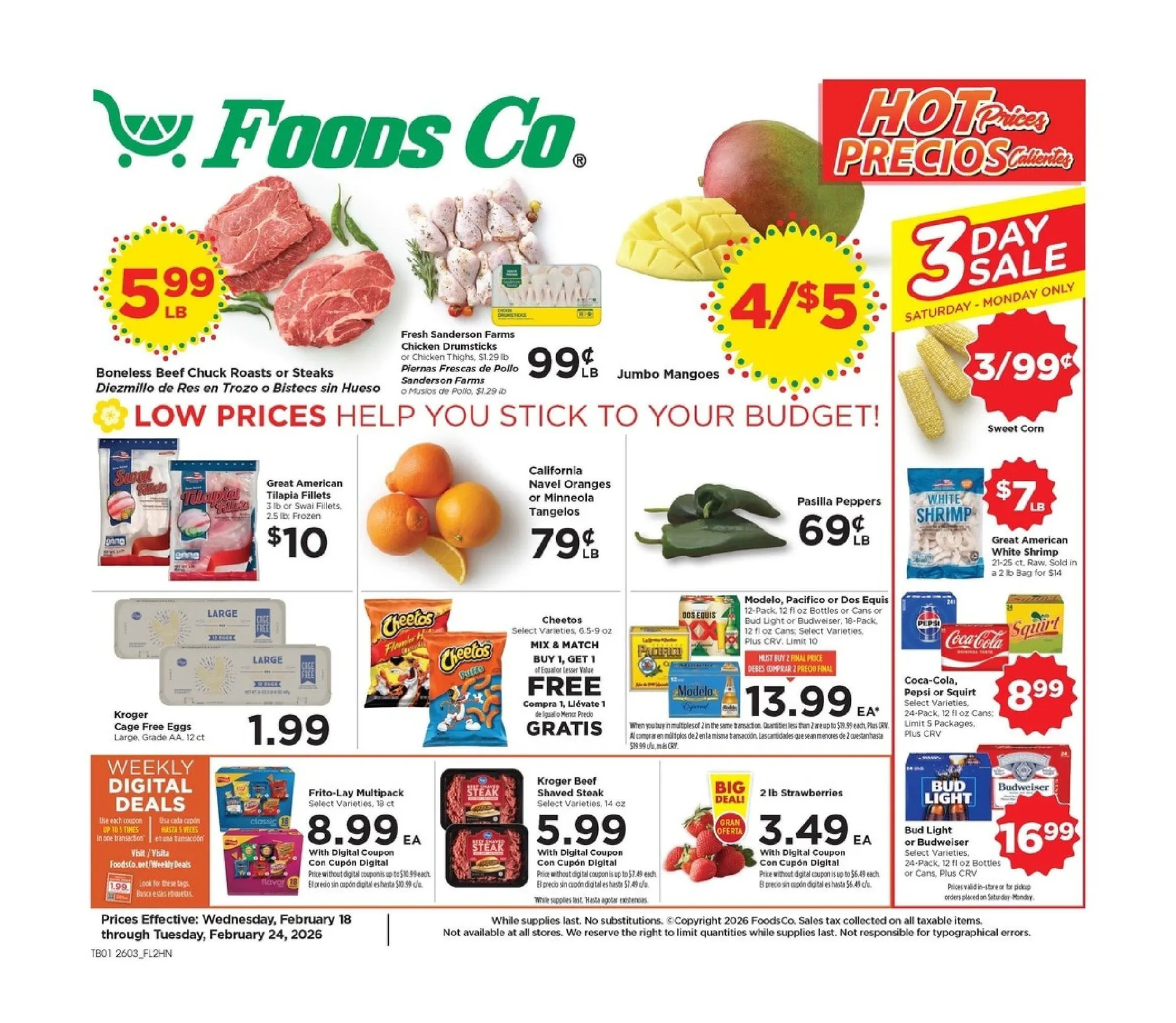Weekly ad Foods Co Sales from February 18 to February 24 2026 - Page 
