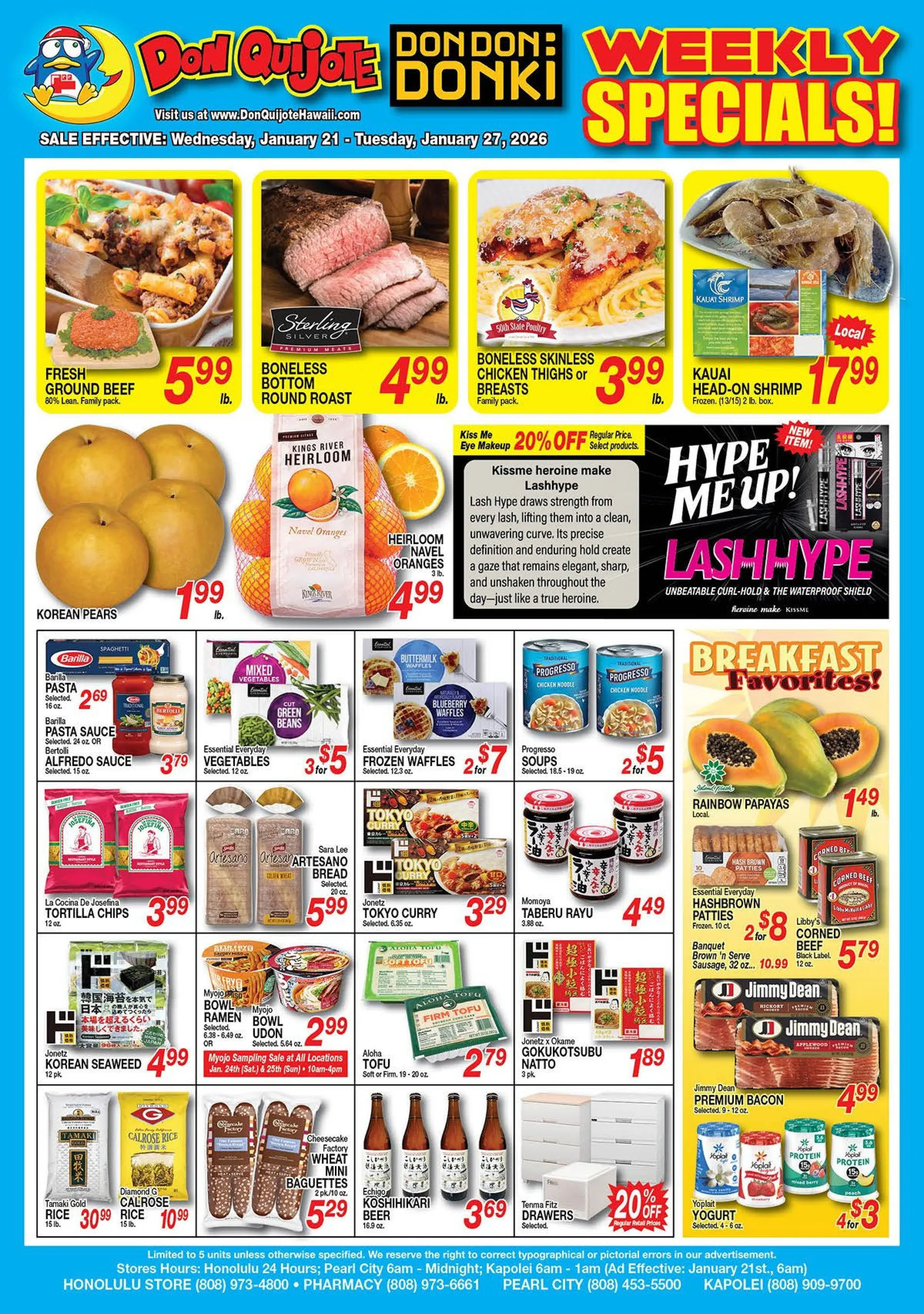 Weekly promotion Don Quijote Hawaii Sales spanning from January 21 to January 27 2026 - Page  for Catalogue 365