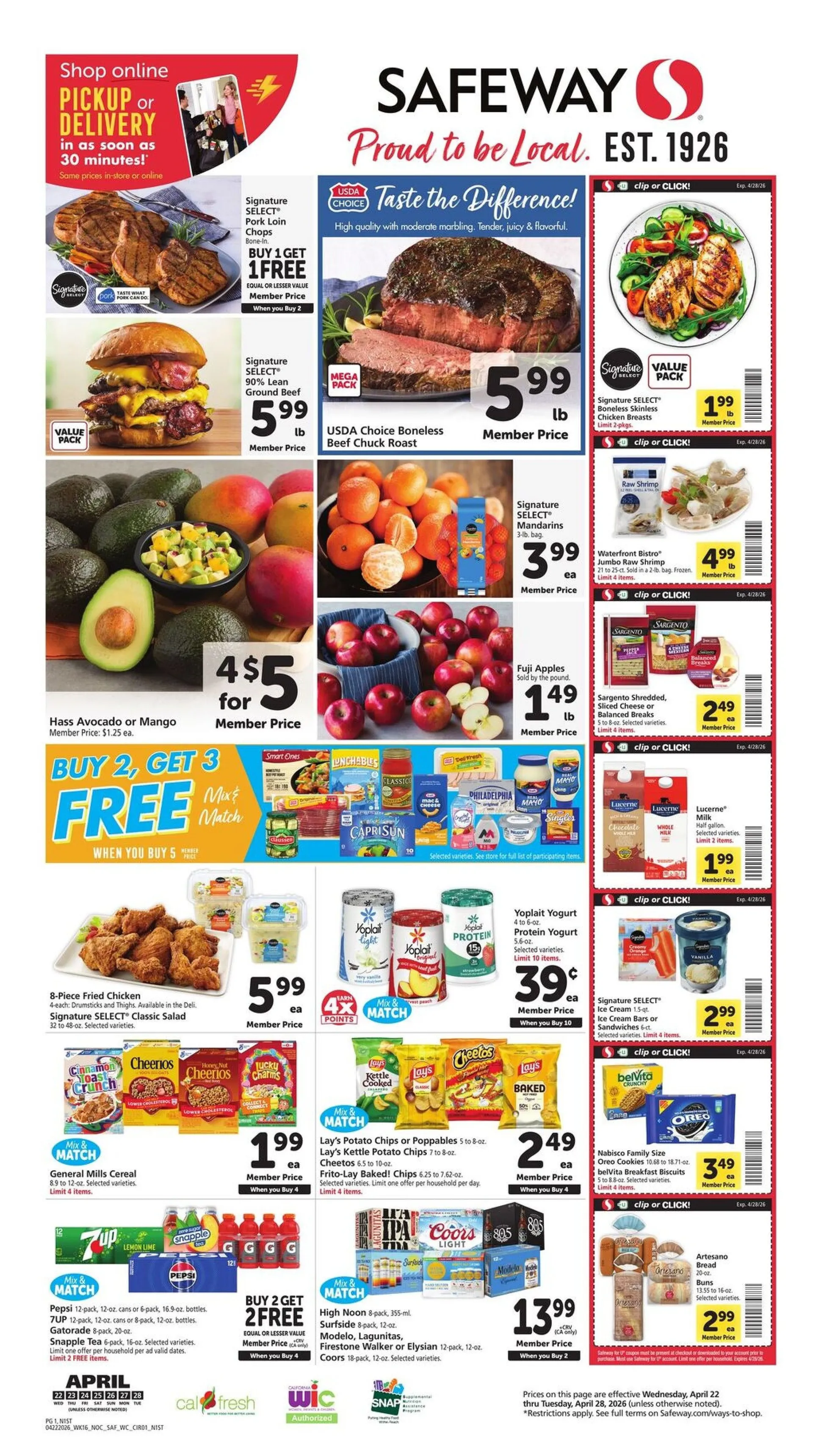 Safeway Sales from April 22 to April 28 2026 - flyer page 1