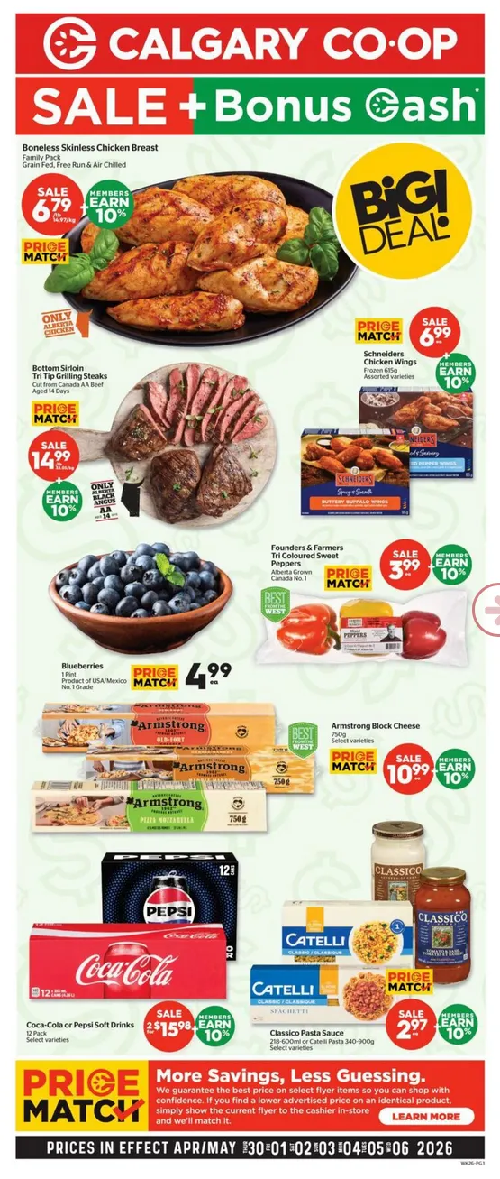 Calgary Co-op Sales from April 30 to May 6 2026 - flyer page 1