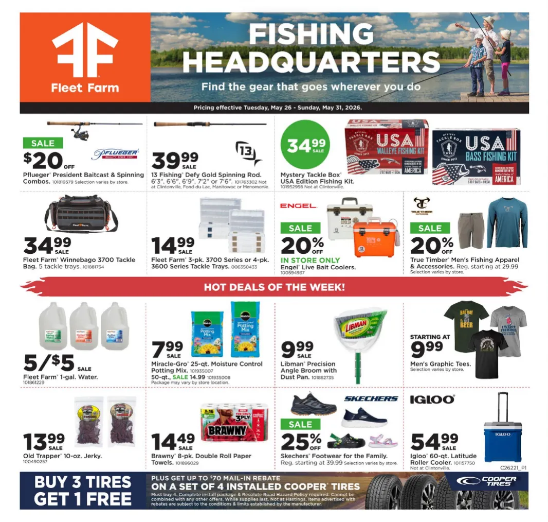 Weekly promotion Fleet Farm Sales spanning from May 26 to May 31 2026 - Page 1 for Catalogue 365