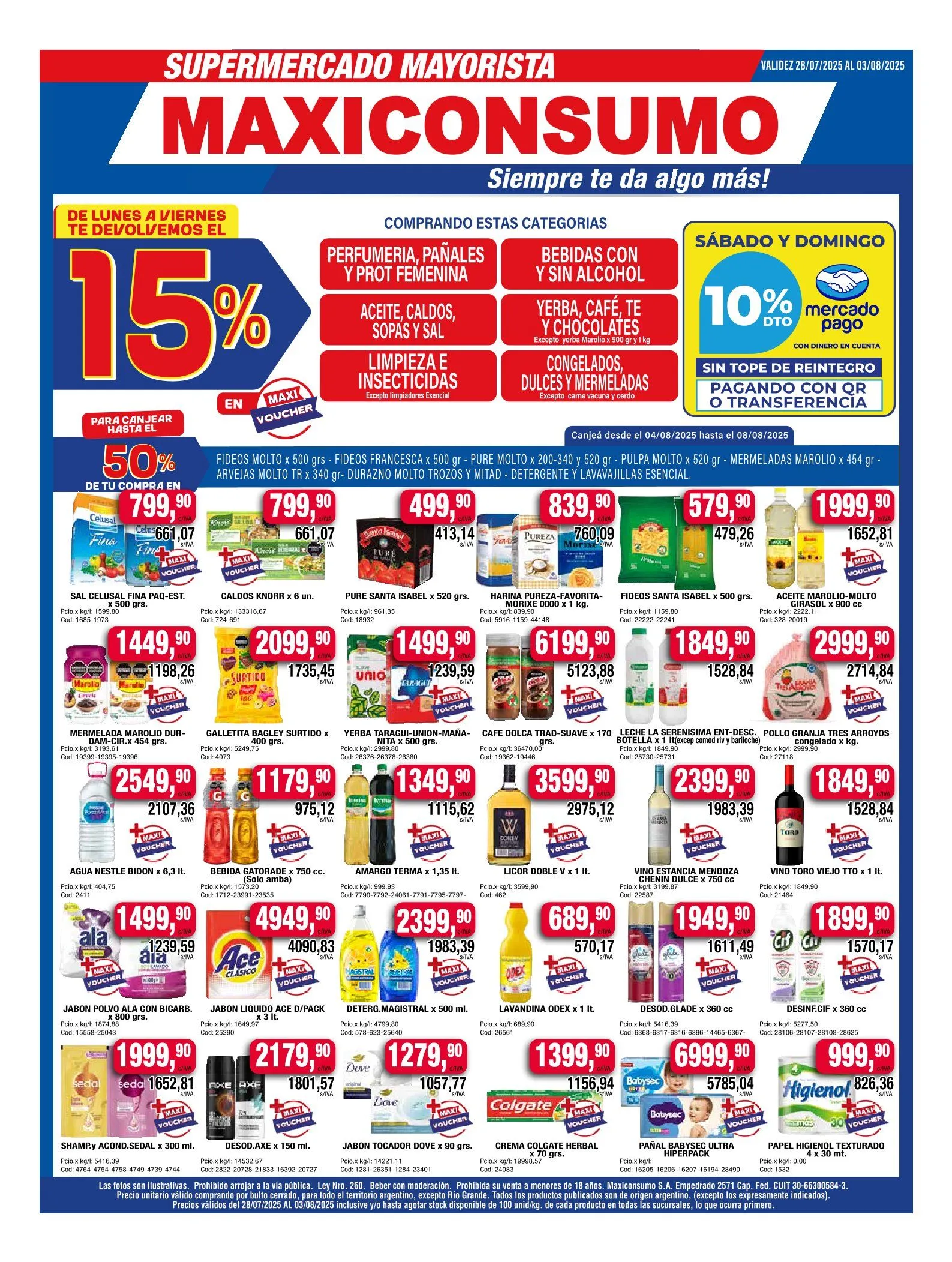 Ofertas de Ofertas Maxiconsumo 28 de julio al 3 de agosto 2025 - Página 1 del catálogo