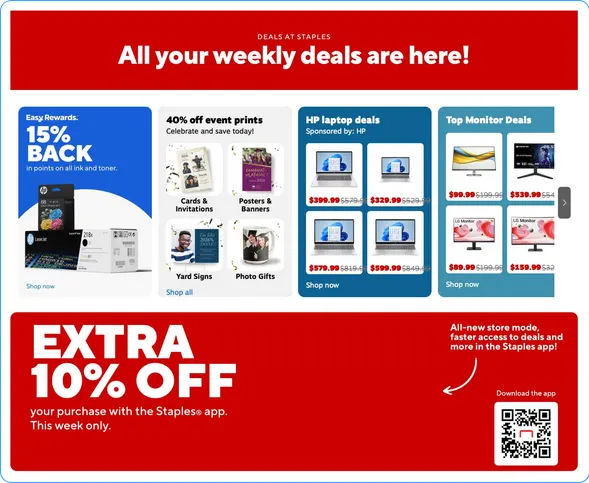 Staples Sales from April 12 to April 18 2026 - flyer page