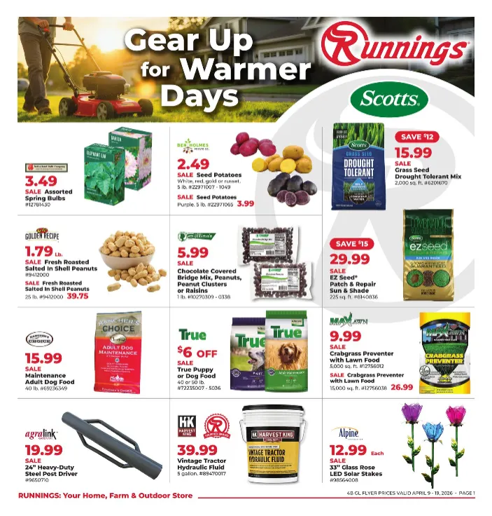 Weekly promotion Runnings Sales spanning from April 9 to April 19 2026 - Page 1 for Catalogue 365