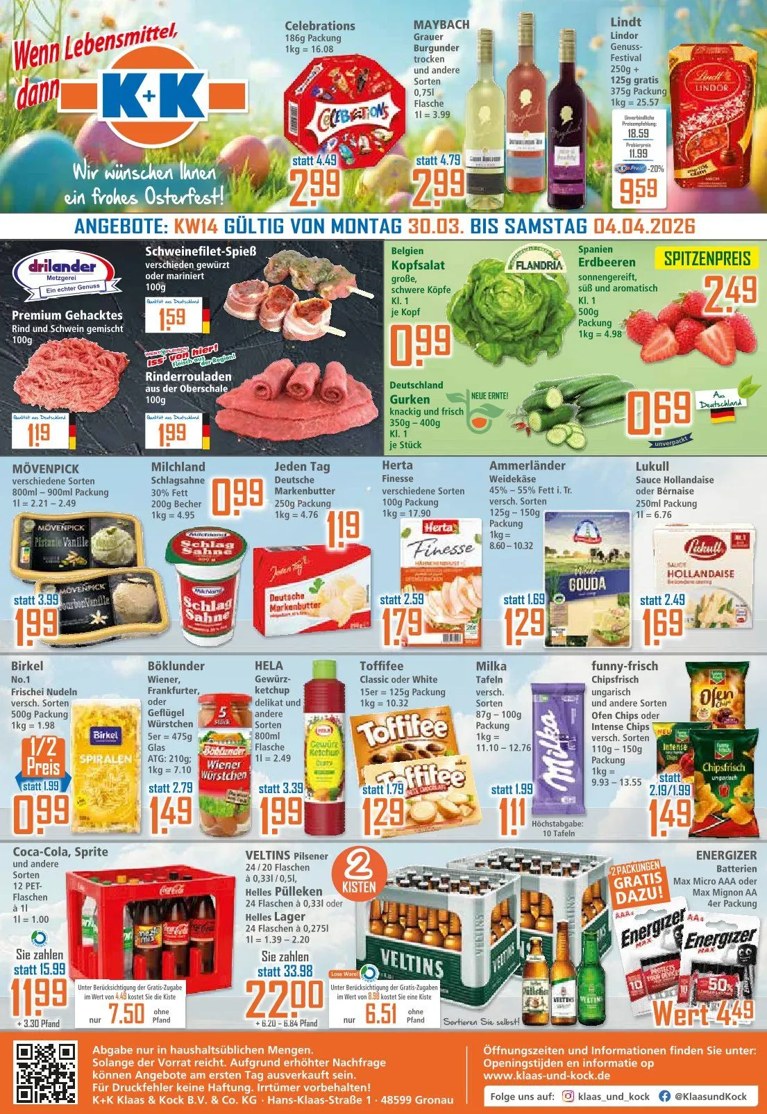 Klaas und Kock Angebote von 30. März bis 4. April 2026 - Prospekt seite 1