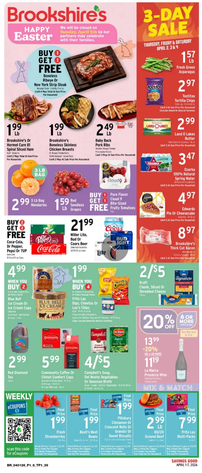 Weekly ad Brookshires Sales from April 1 to April 7 2026 - Page 1
