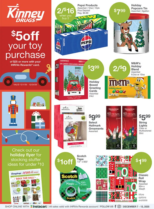 Weekly ad Kinney Drugs Sales from December 7 to December 13 2025 - Page 1