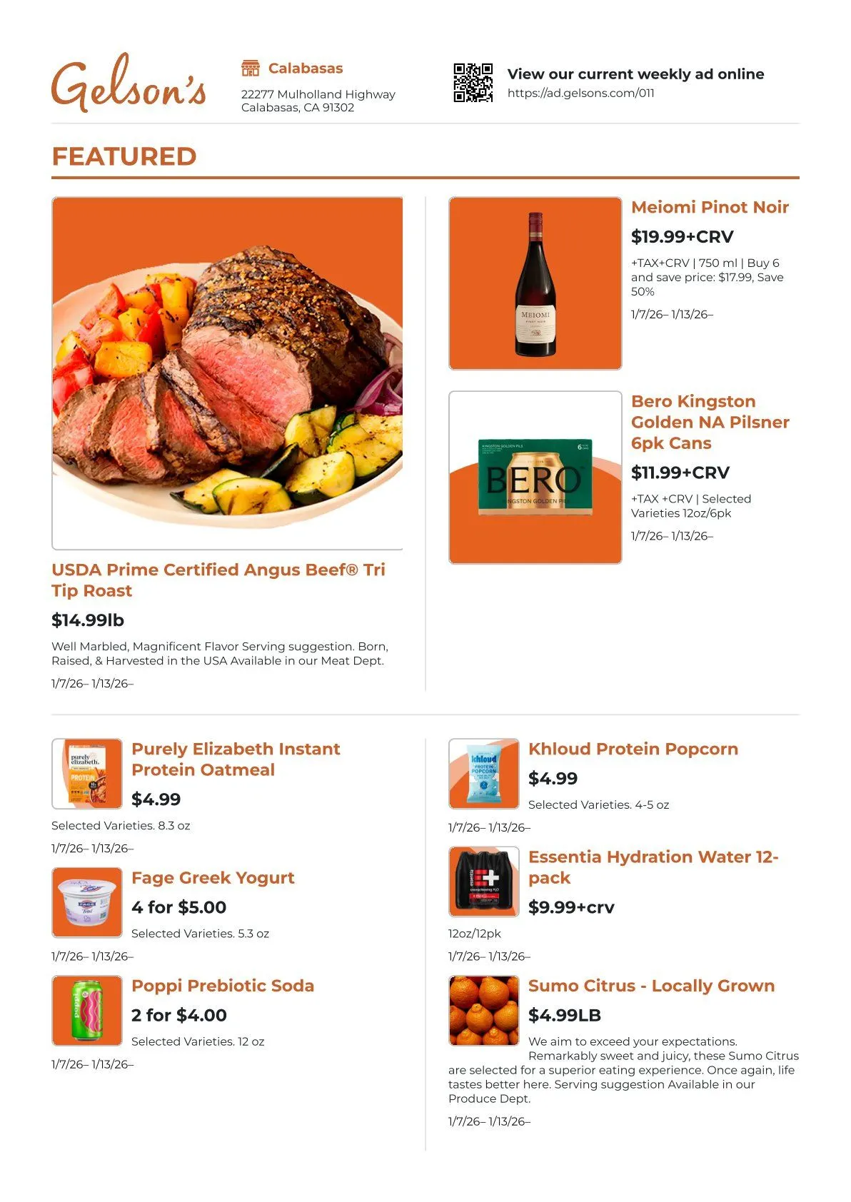 Weekly ad Gelson's Markets Sales from January 7 to January 13 2026 - Page 