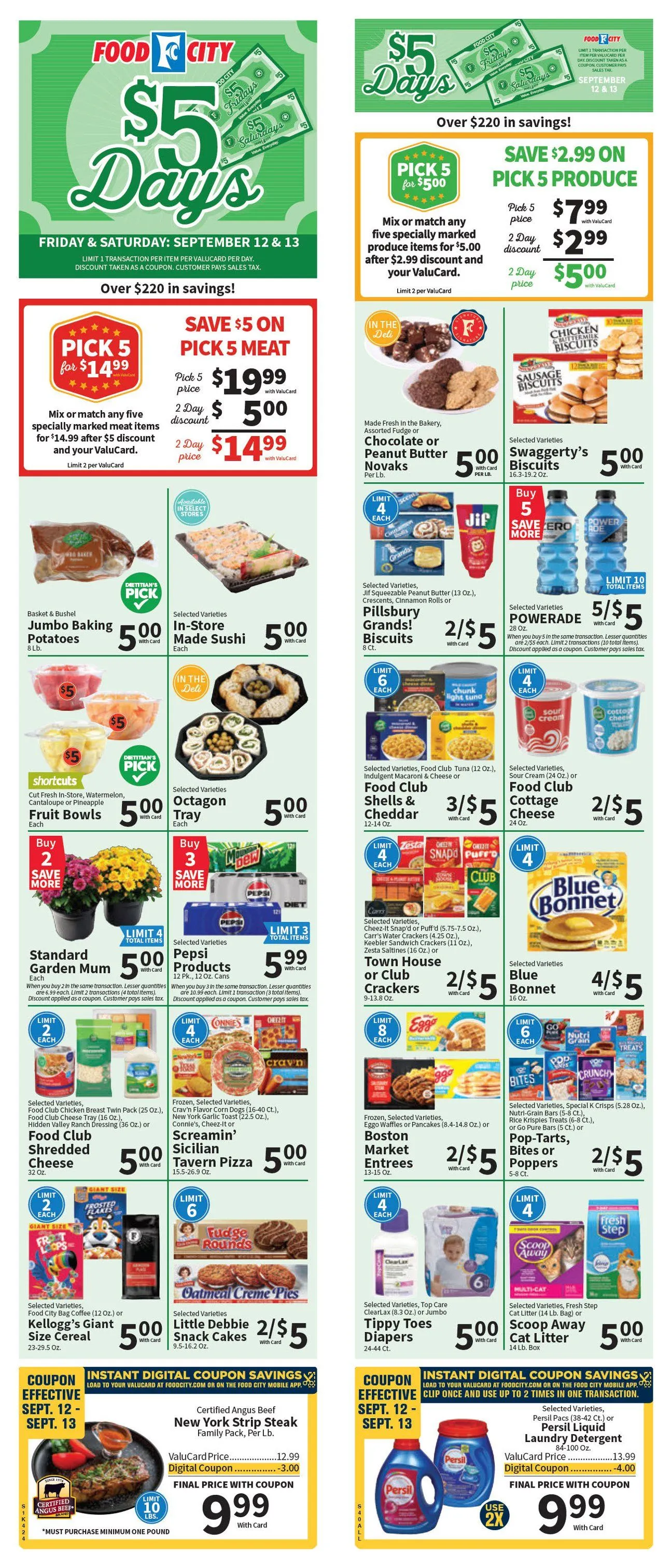 Food City Sales - September 12 September 16 2025