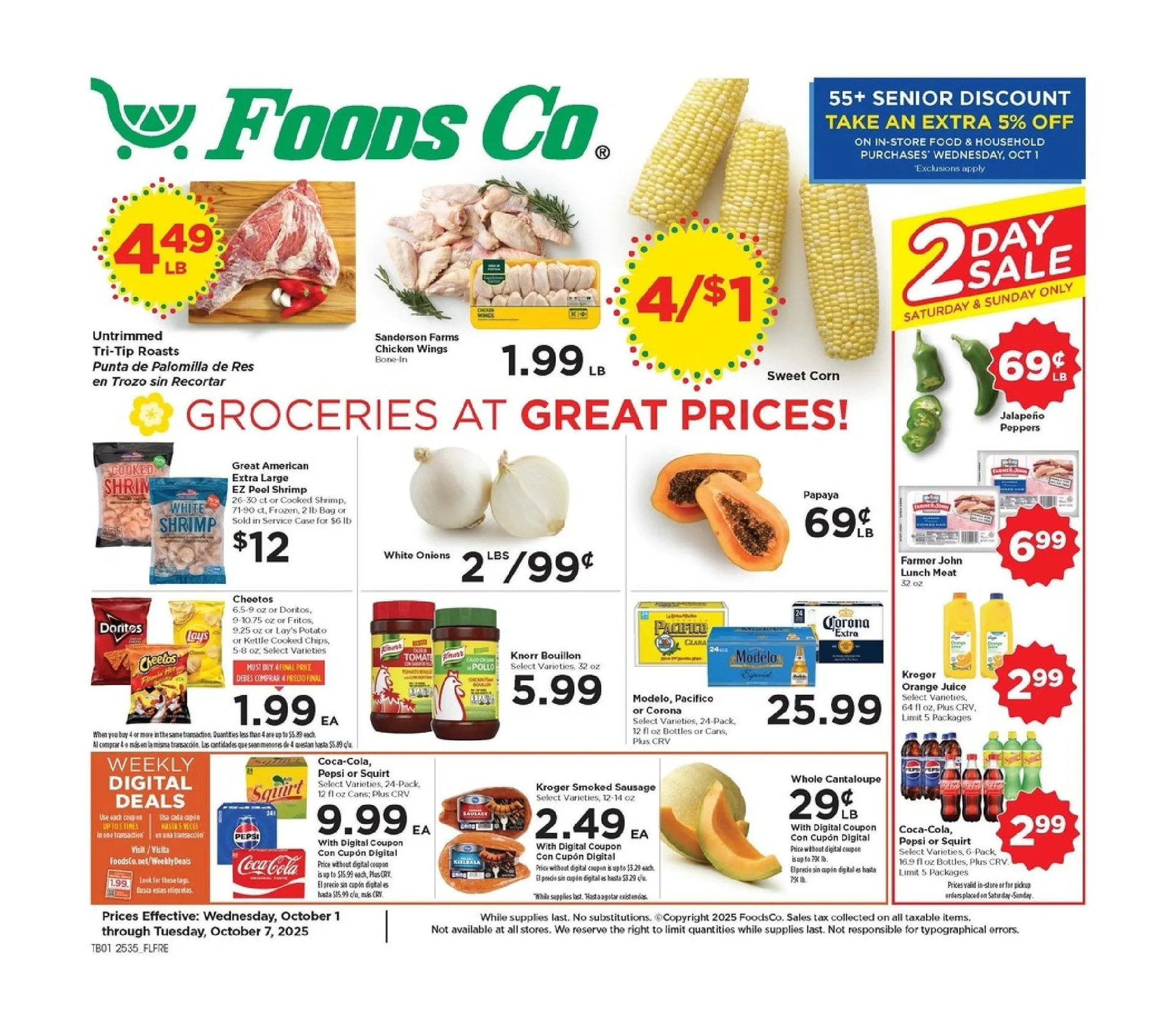 Weekly ad Foods Co. Sales from October 1 to October 7 2025 - Page 1