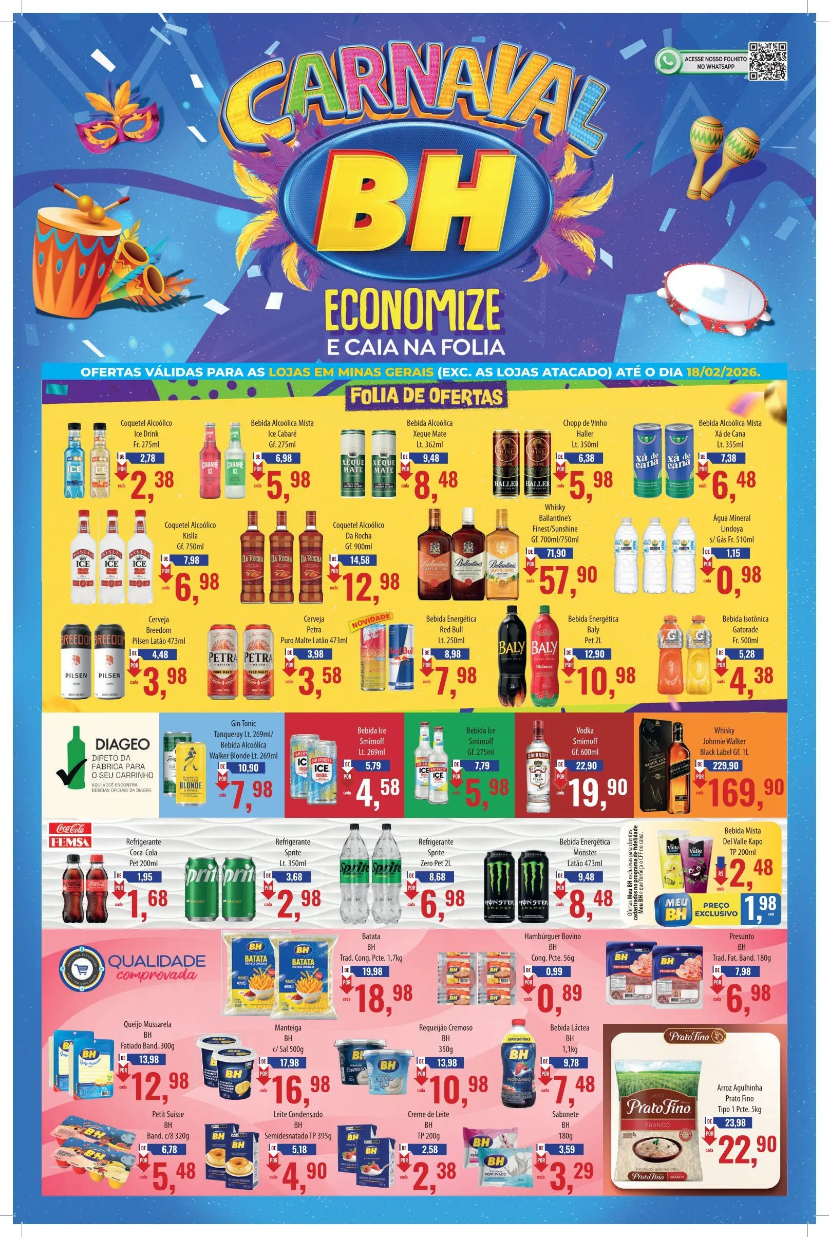 Encarte de Folhetos Supermercados BH 2 de fevereiro até 18 de fevereiro 2026 - Pagina