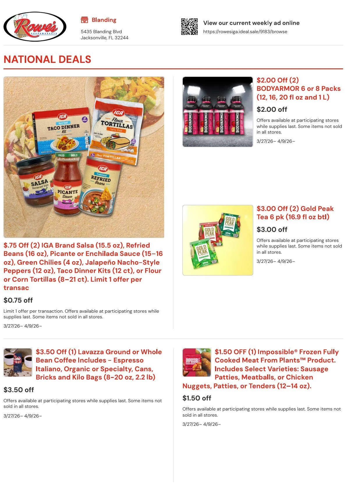 Weekly ad Rowe's IGA Supermarkets weekly ads from April 1 to April 7 2026 - Page 