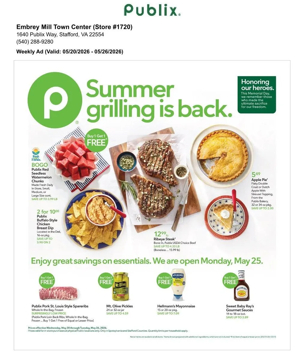 Weekly promotion Publix Sales spanning from May 20 to May 26 2026 - Page 1 for Catalogue 365