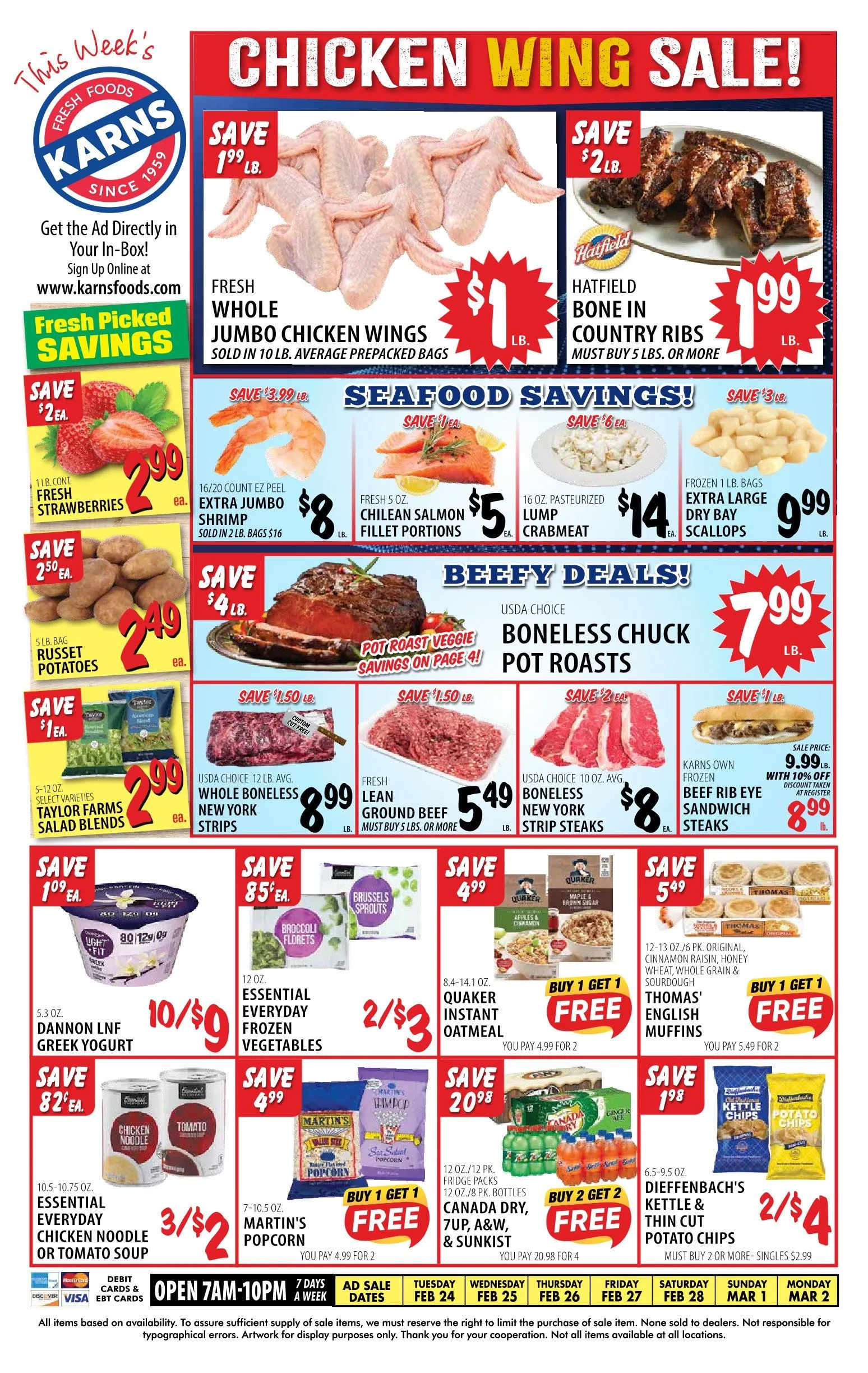 Weekly ad  Karns Quality Foods Sales from February 24 to March 2 2026 - Page 1