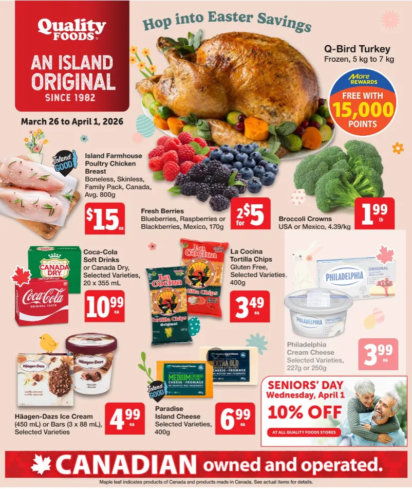 Quality Foods Sales from March 26 to April 1 2026 - flyer page 1