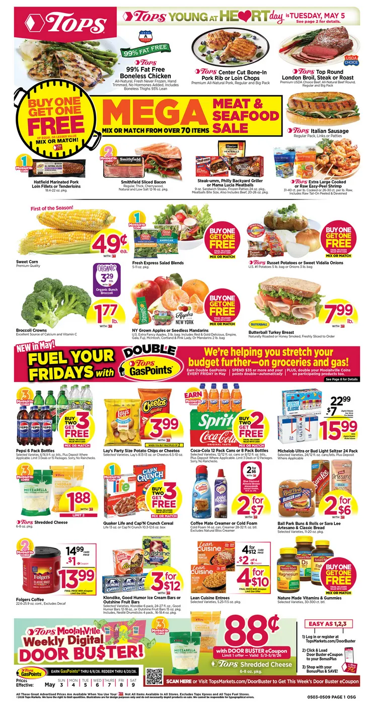 Weekly promotion Tops Friendly Markets Sales spanning from May 3 to May 9 2026 - Page  for Catalogue 365