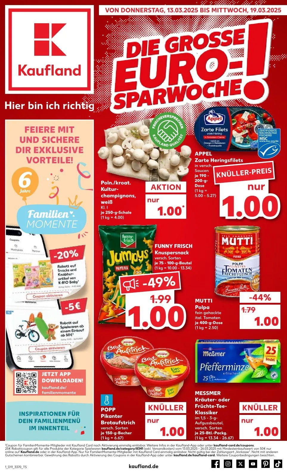Kaufland Prospekt von 13. März bis 19. März 2025 - Prospekt seite 1