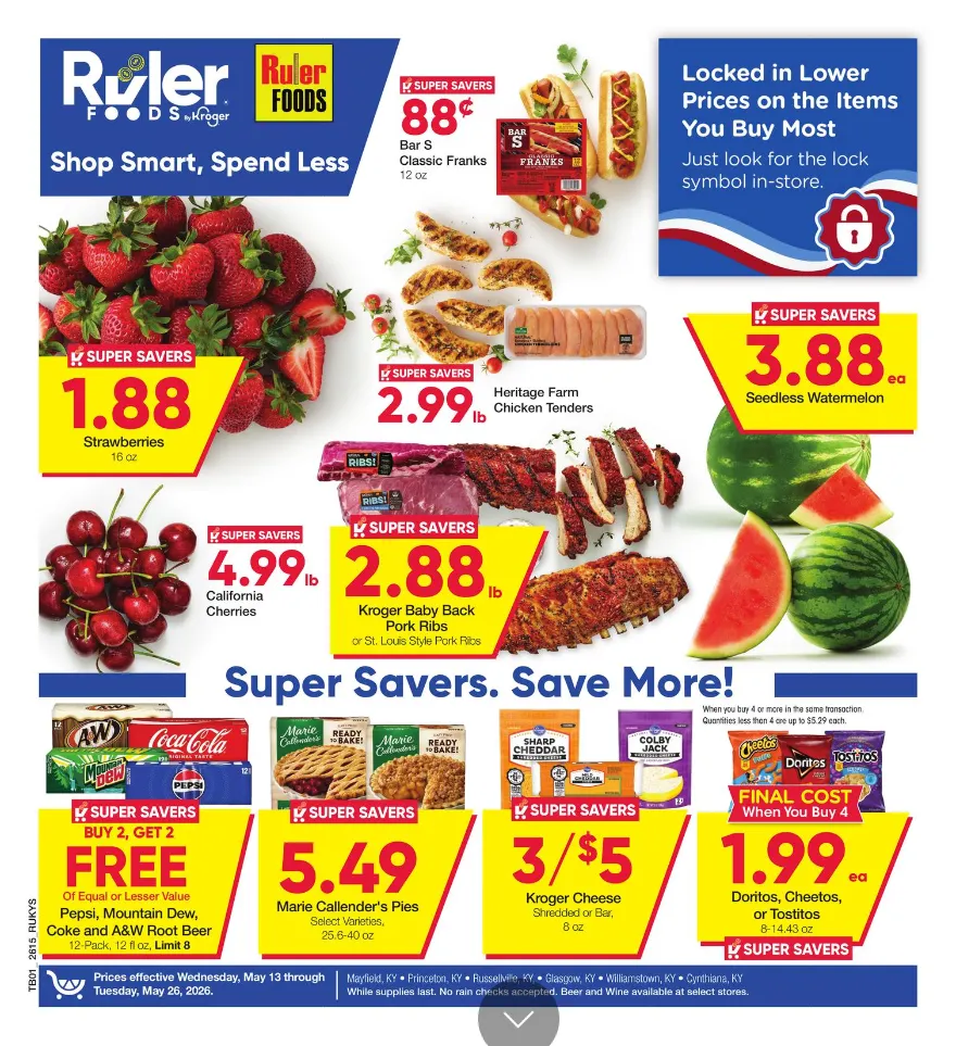 Weekly ad Ruler Foods Sales from May 13 to May 26 2026 - Page 1