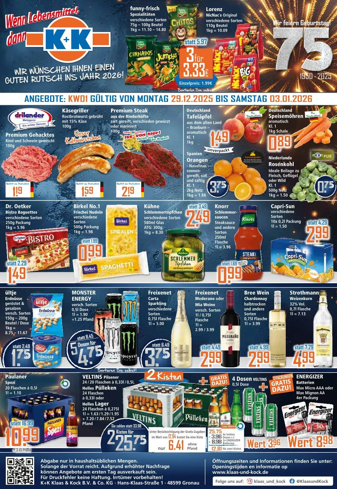 Klaas und Kock Angebote von 29. Dezember bis 3. Januar 2026 - Prospekt seite 1