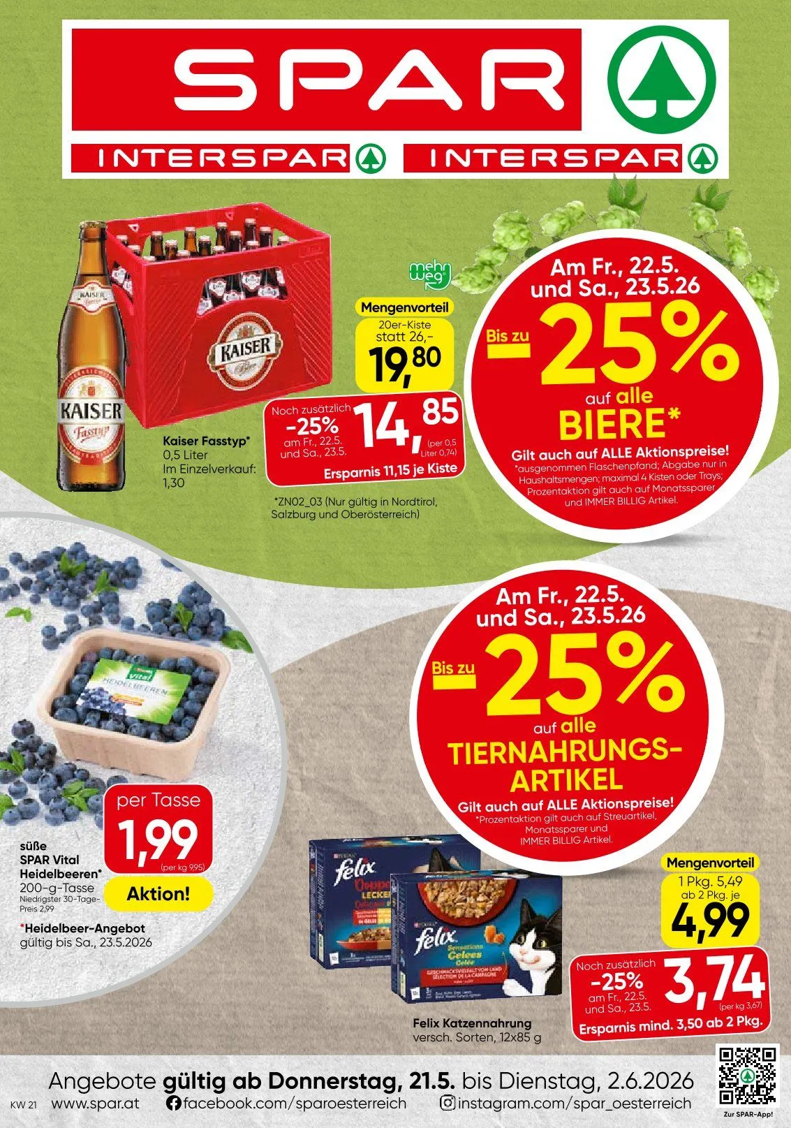  SPAR Prospekte von 21. Mai bis 2. Juni 2026 - Flugblätt seite  1
