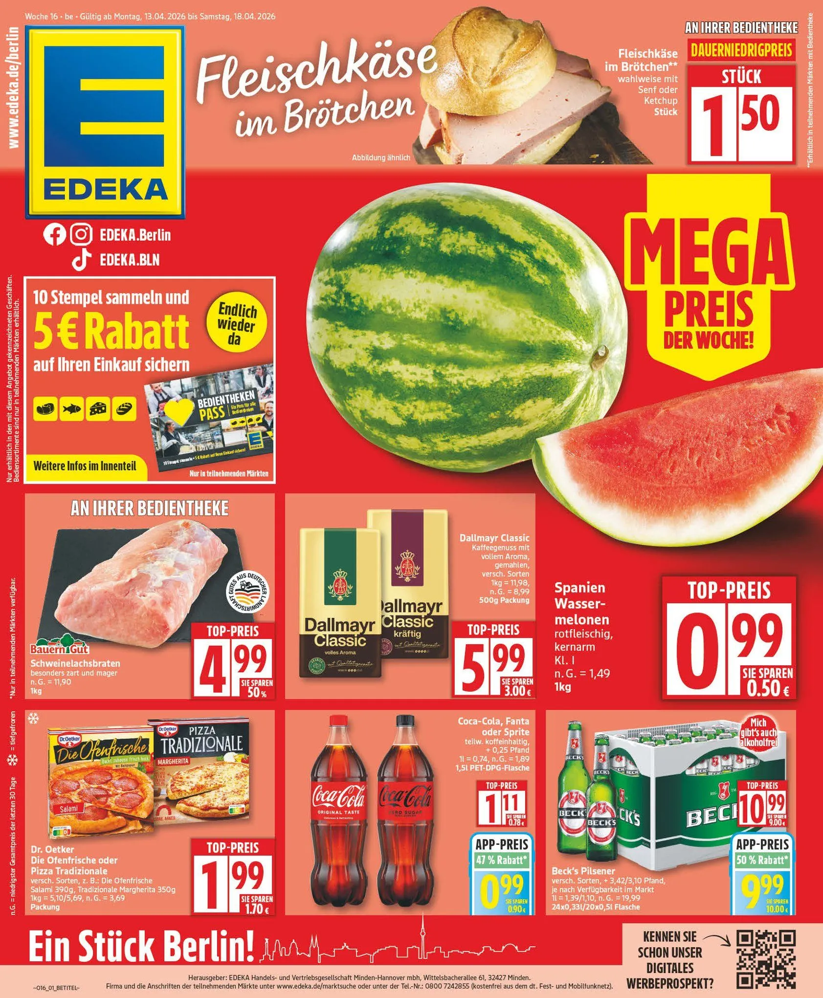 Edeka Prospekte von 13. April bis 18. April 2026 - Prospekt seite 1