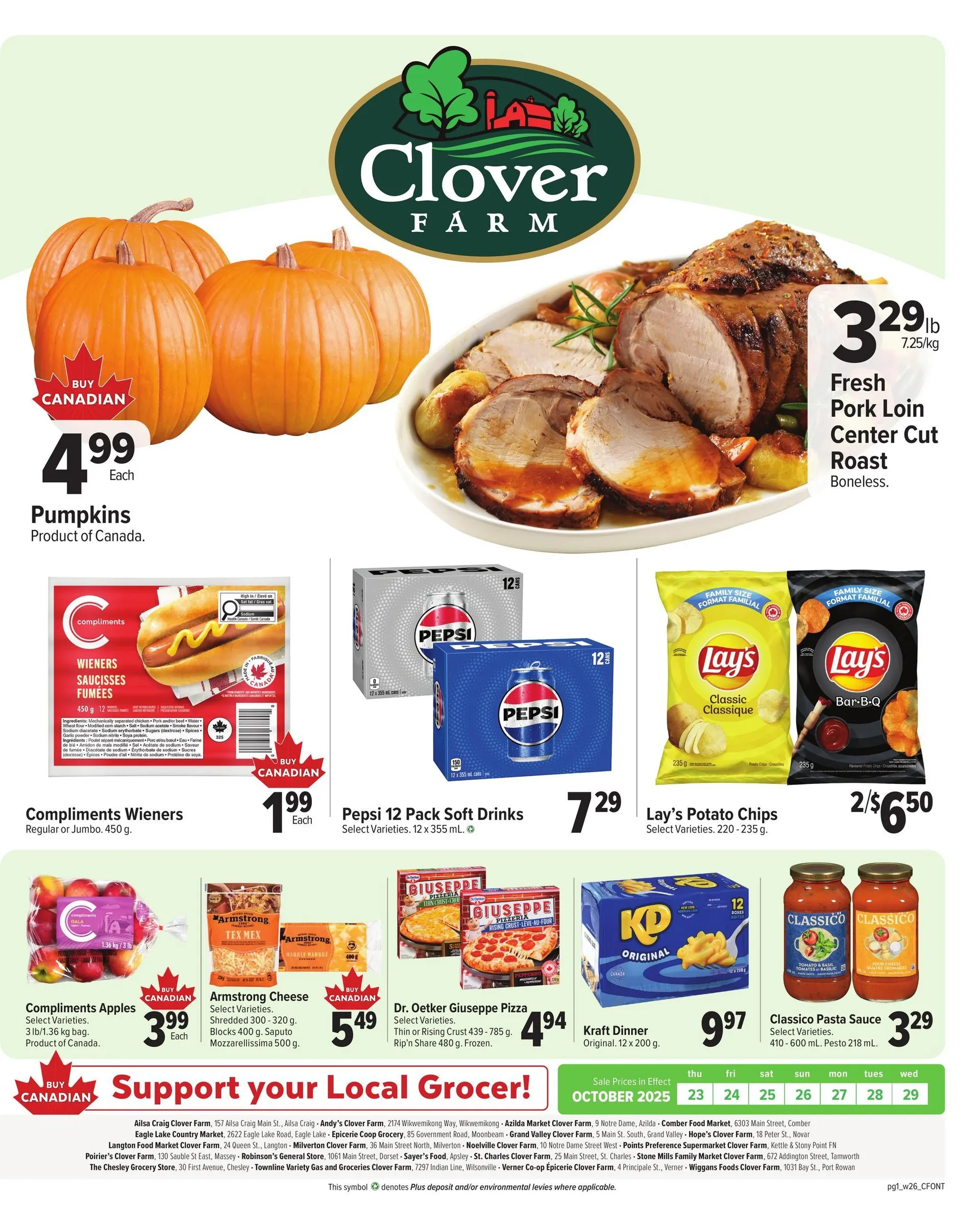 Clover Farm Sales from October 23 to October 29 2025 - flyer page 1