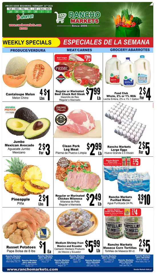 Weekly ad Rancho Markets Sales from February 24 to March 2 2026 - Page 1