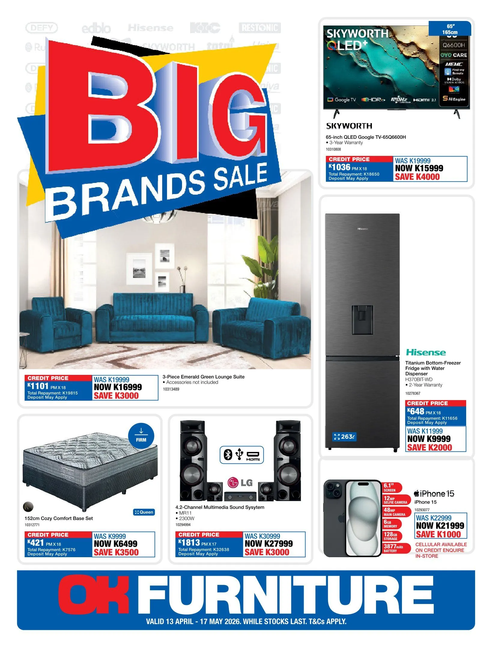  OK Furniture Sales from 13 May to 17 May 2026 - Catalogue Page 1