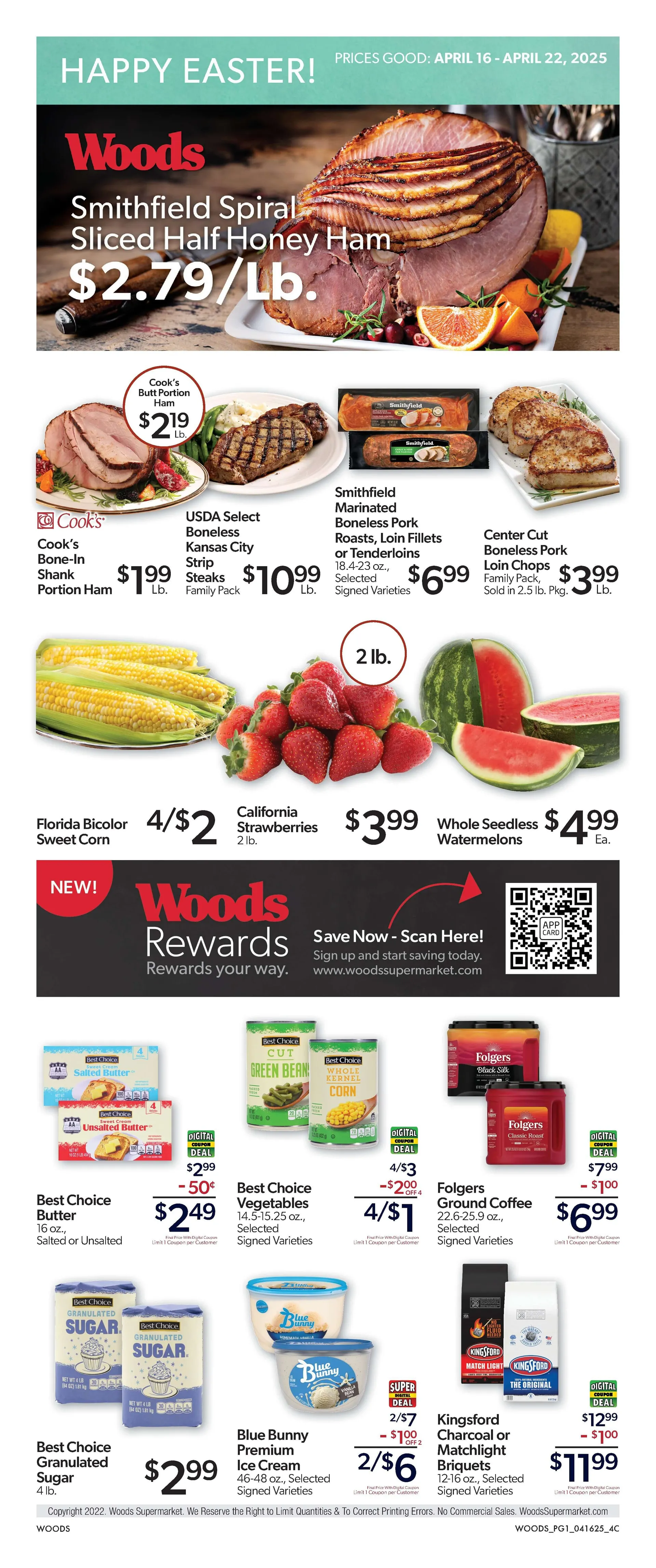 Weekly ad Woods Supermarket Sales from April 16 to April 22 2025 - Page 
