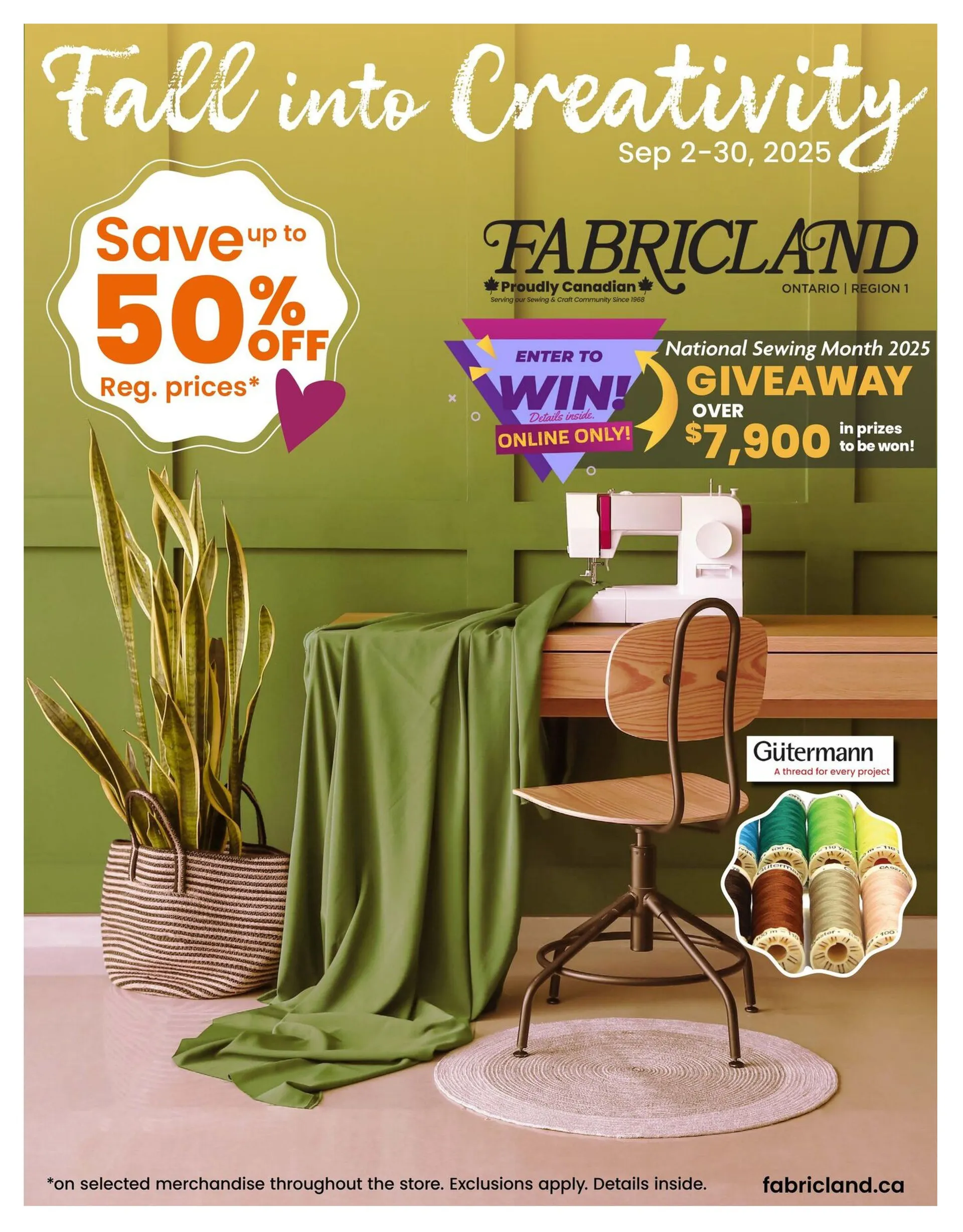 Fabricland Sales from September 2 to September 30 2025 - flyer page 