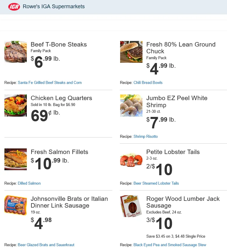 Weekly ad Rowe's IGA Supermarkets Sales from July 1 to July 7 2026 - Page