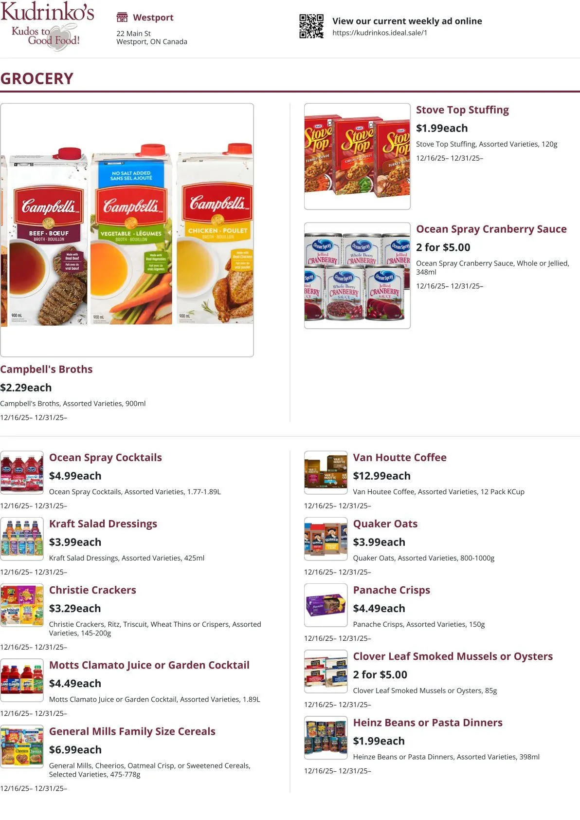  Kudrinko's Sales from December 23 to December 29 2025 - flyer page 