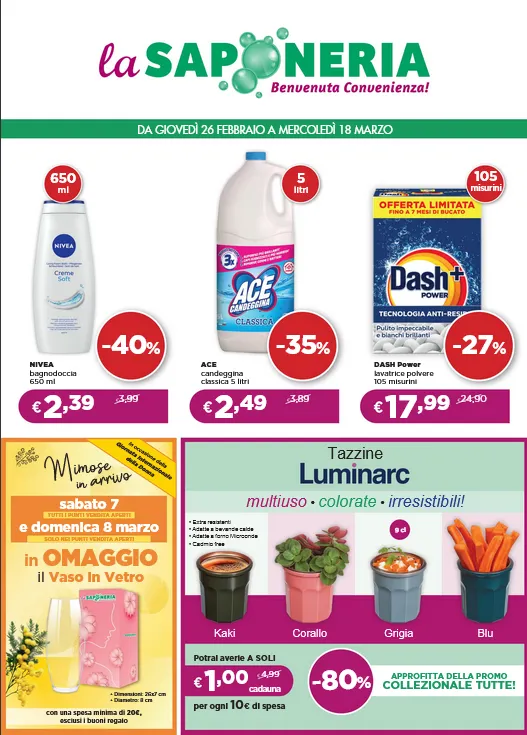 Volantini La Saponeria da 27 febbraio a 18 marzo di 2026 - Pagina del volantino 1