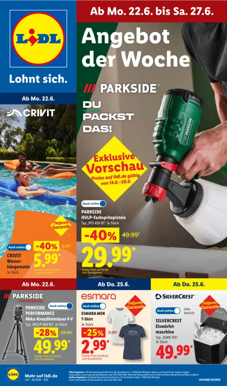 Lidl Prospekte von 14. Juni bis 27. Juni 2026 - Prospekt seite 1