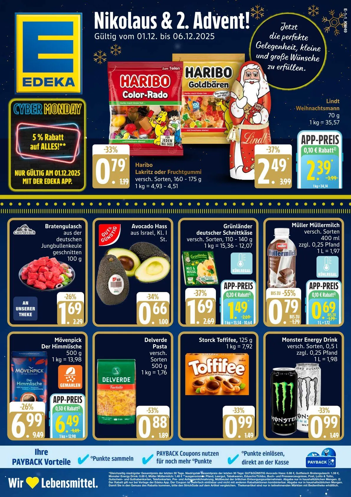 Edeka Angebote von 1. Dezember bis 6. Dezember 2025 - Prospekt seite 1