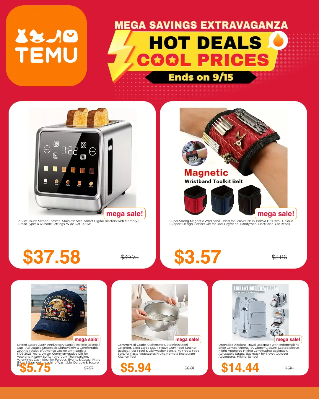 Weekly promotion Temu Sales spanning from December 18 to January 7 2026 - Page for Catalogue 365