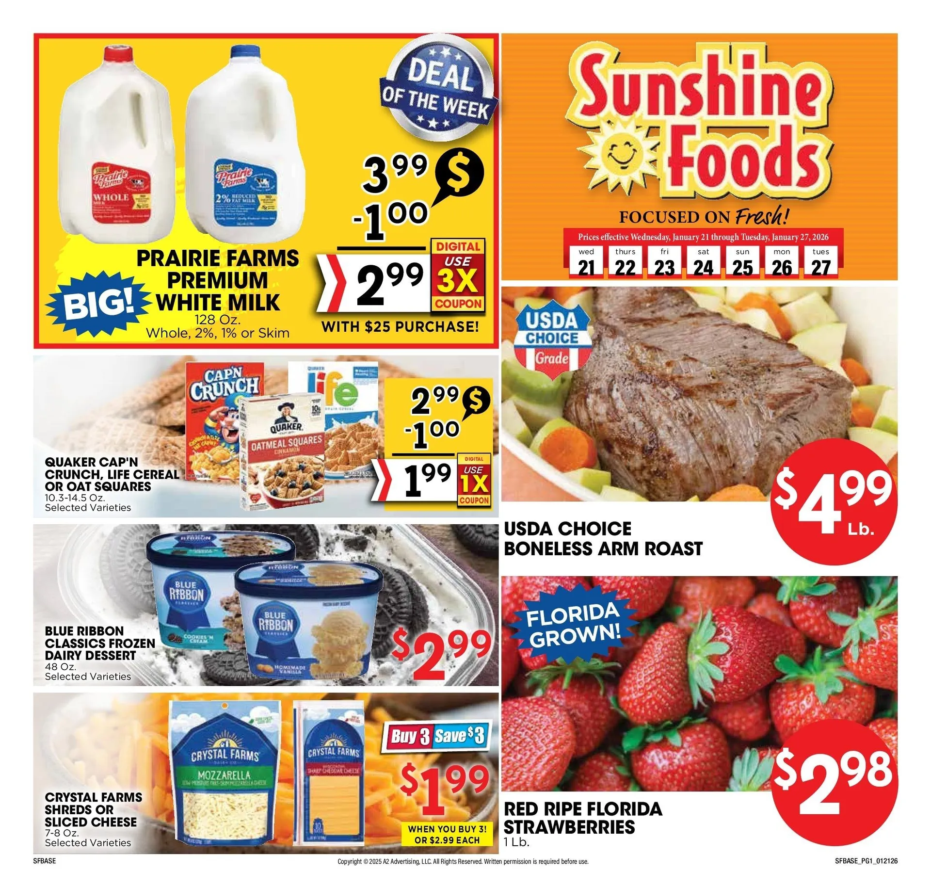 Weekly ad Sunshine Foods Sales from January 21 to January 27 2026 - Page 1