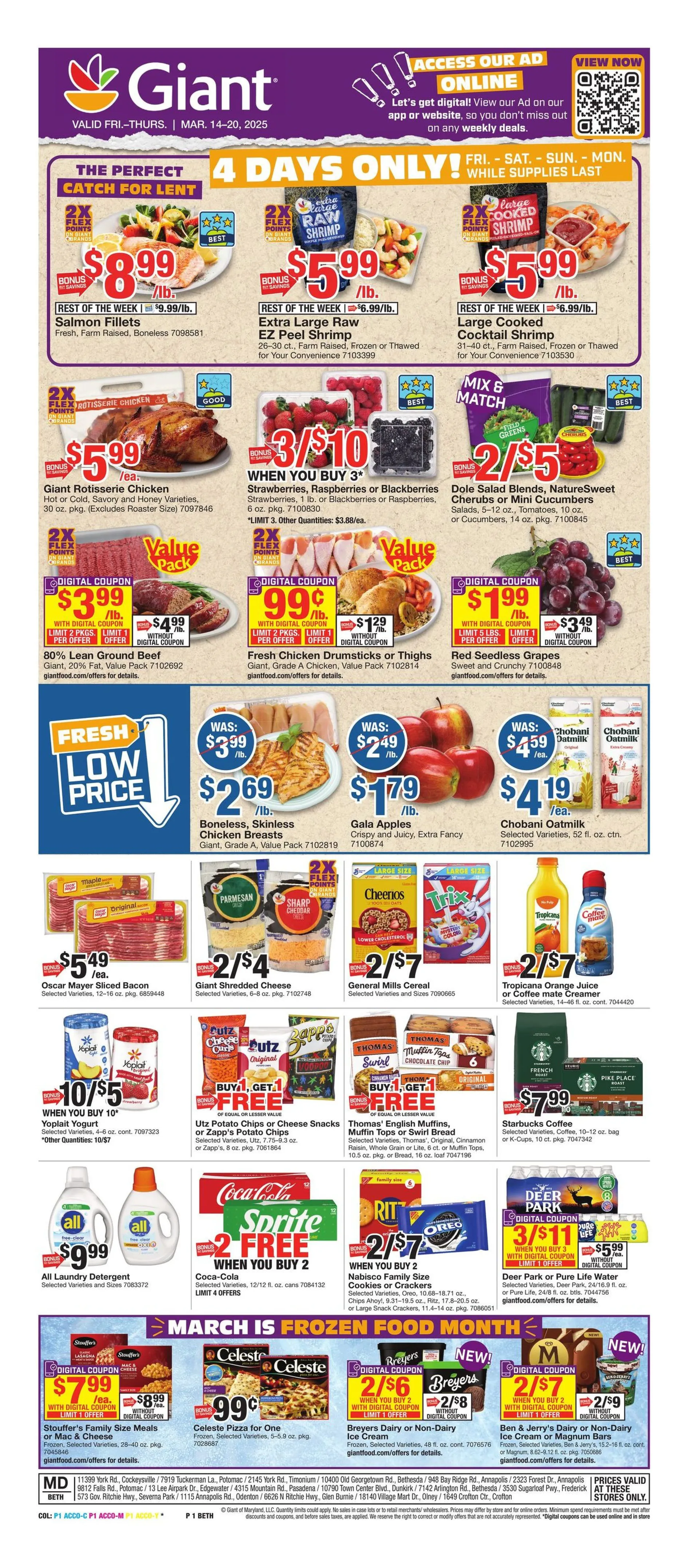 Weekly ad Giant Food Sales from March 14 to March 20 2025 - Page 1