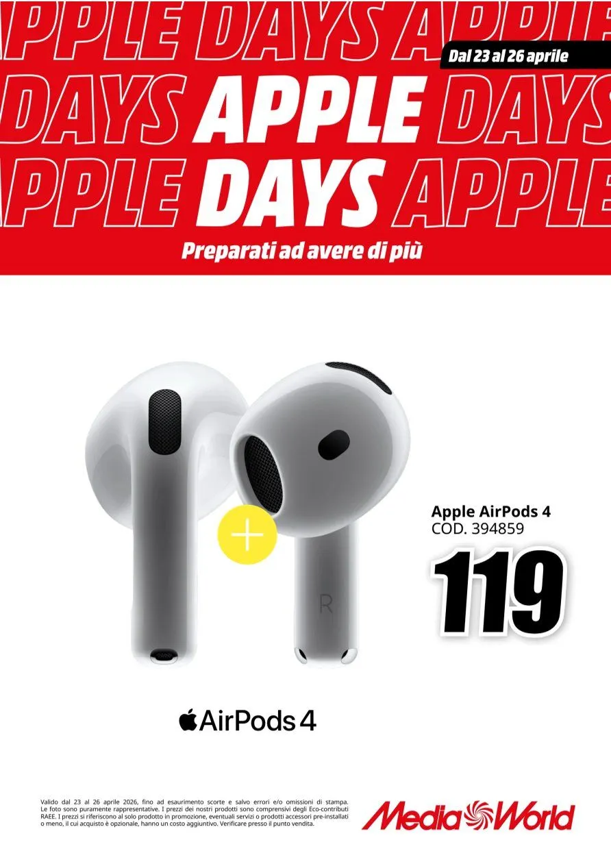 Volantini MEDIAWORLD da 23 aprile a 26 aprile di 2026 - Pagina del volantino 1