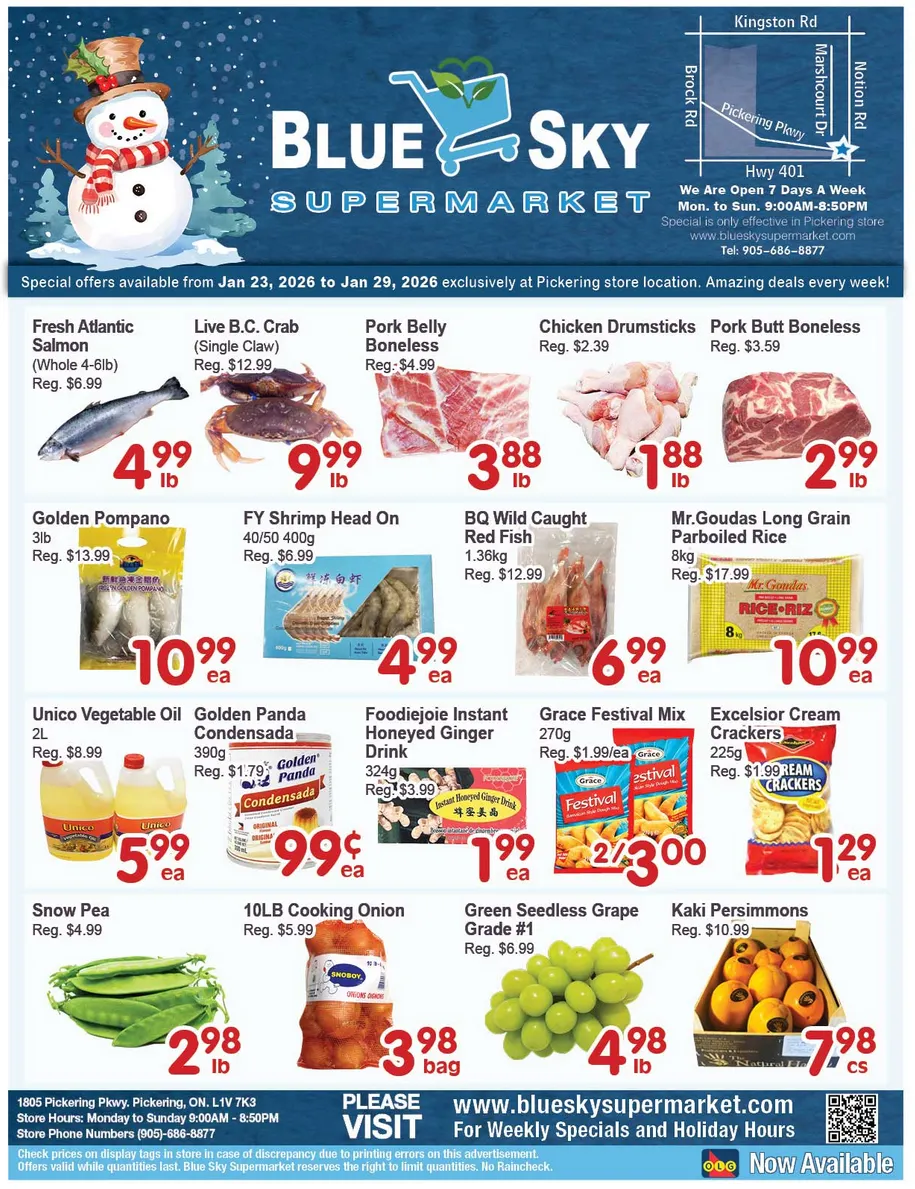 Blue Sky Supermarket Sales from January 23 to January 29 2026 - flyer page
