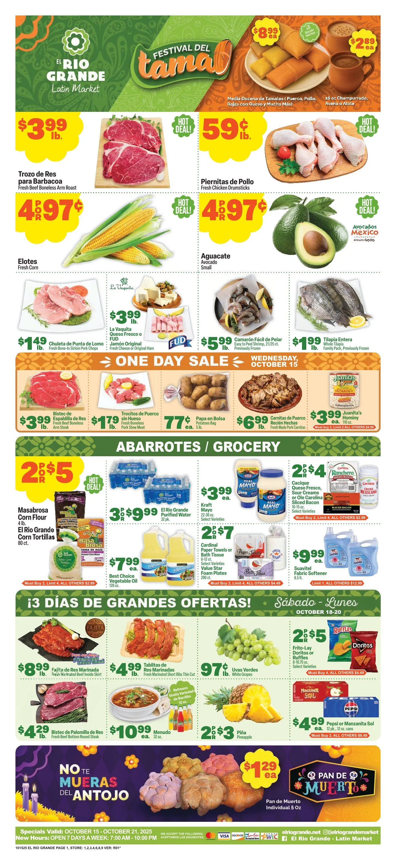 Weekly ad El Rio Grande  Sales from October 15 to October 21 2025 - Page 1
