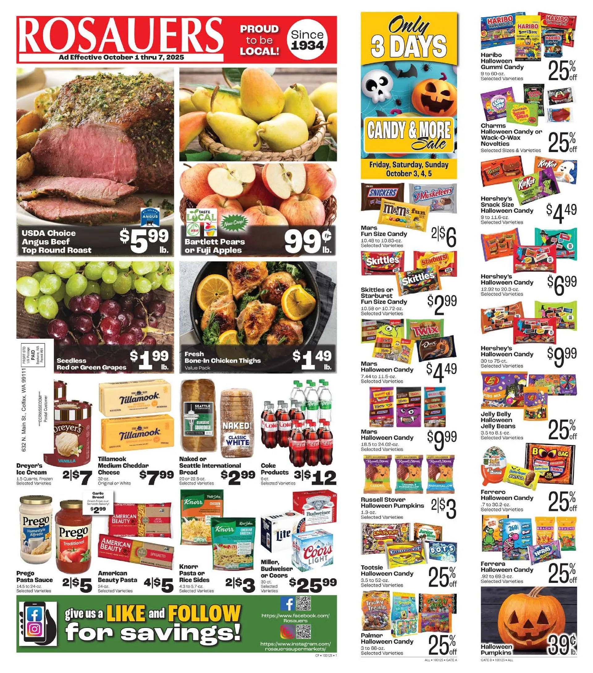 Weekly ad Rosauers Sales from October 1 to October 7 2025 - Page 1