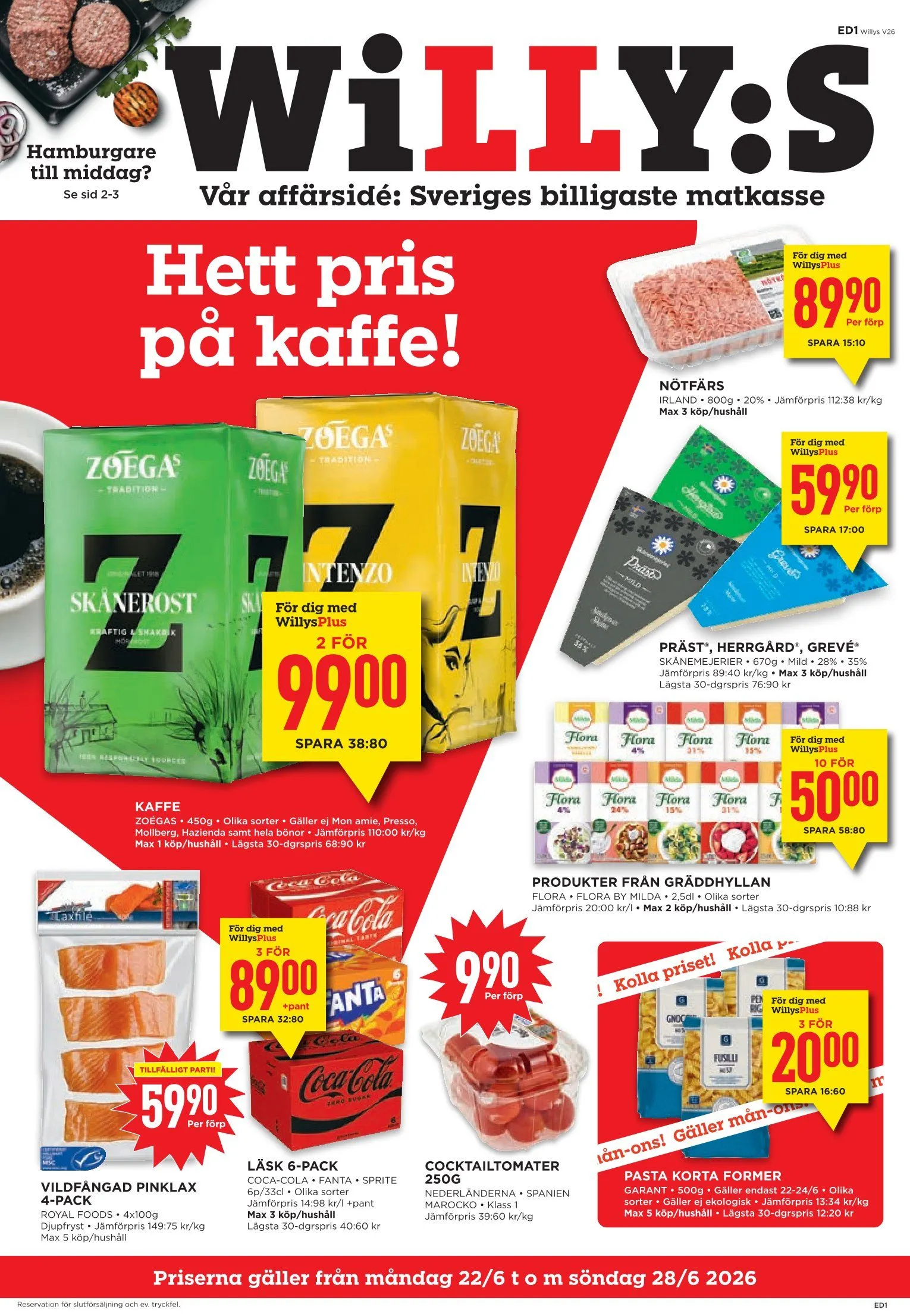 Willys erbjudanden från 22 juni till 28 juni 2026 - Reklamblad sidor 