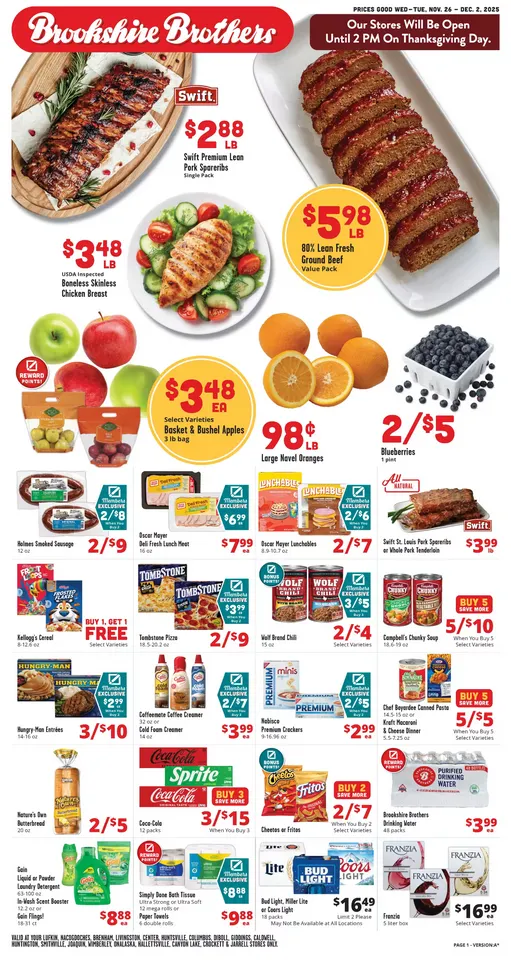 Weekly ad Brookshire Brothers Sales from November 26 to December 2 2025 - Page