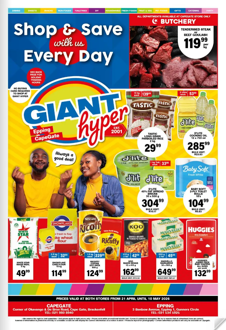 Giant Hyper Sales from 21 April to 10 May 2026 - Catalogue Page 1